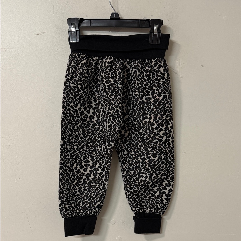 Kardashian Kids Black and White Leopard Joggers